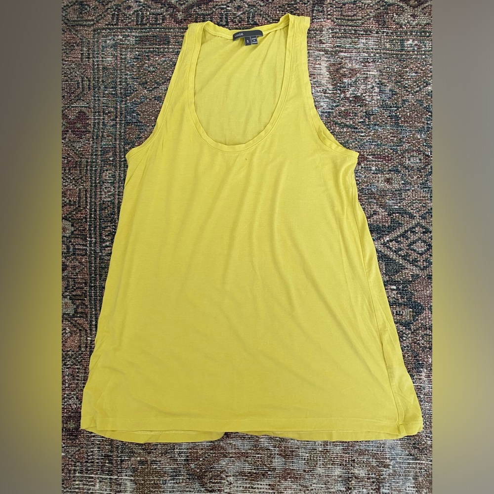 Vince Yellow Solid Tank Shirt Blouse